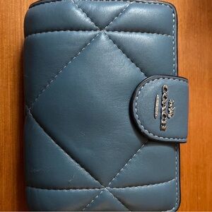 Coach Quilted Blue Leather Wallet